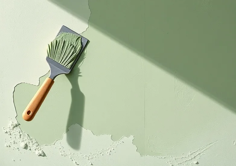 Application d'un enduit décoratif à la lisseuse sur un mur
