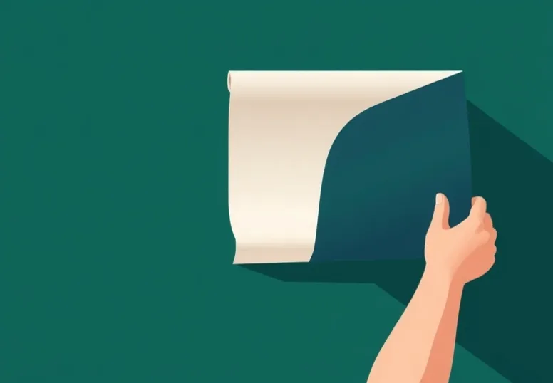 Pose de papier peint, rouleau et brosse à maroufler